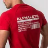 ALPHALETE Summer New Men Gyms T shirt Fitness Bodybuilding Slim Shirts Fashion Leisure Short Sleeved Cotton Tee Tops T200516