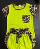 Abiti firmati per bambini Neonate Set di abbigliamento con stampa leopardata T-shirt da taschino Top Pantaloncini Tuta Pantaloni a maniche corte moda estiva Abiti BYP536