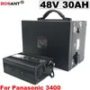 Für Panasonic NCR18650B 48 V wiederaufladbare E-Bike-Lithium-Batterie 30 Ah 1000 W mit Metallbox 48 V elektrische Fahrradbatterie + 5 A Ladegerät