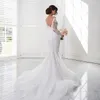 2020 robes de mariée sirène portrait dentelle appliques tulle avec robes de mariée tarin détachables balayage train robes de mariée robes de novia