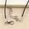 free ship 20pcs/lot Tibetan Silver Moon Cat Necklace Choker Charms Black Leather Necklace DIY