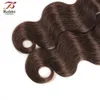 # 2 O corpo marrom escuro onda de cabelo humano pacotes brasileira virgem remy extensões de cabelo humano 3 ou 4 pacotes 12-24 polegadas atacado