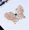 High-end luxury 18k gold-plated butterfly brooch flash diamond micro-inlaid zircon brooch coat simple wild women pin accessories gift