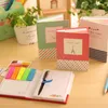 Hardcover Diary Notebook Notepad Sticky Notes and Pen Office School Writing Supplies