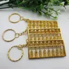 Vergulde messing hanger Long 6 cm trompet hanger Gold Abacus Key Buckle