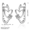 Plated sterling silver heart shaped zircon ear hooks earrings DJSE603 size 2.6X1.2CM ;women's 925 silver plate Ear Cuff jewelry earring