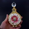 Frasco de perfume de metal vintage 12ml frasco conta-gotas de óleo essencial de vidro estilo árabe rolha para decoração de casamento presente