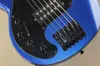 Factory Custom Links Handig Metal Blue 6 Strings Elektrische Bas Gitaar met 21 Frets, Maple Fingerboard, Aangepaste aanbieding