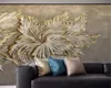 Photo personnalisée 3d papier peint riche or 3D fleur en relief ouvre riche fleur fond mur décoratif beau papier peint