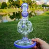 8 인치 독특한 사이드카 Dab Rigs Slitted Donut Perc Glass Water Bongs Small Oil Rigs 유리 그릇이있는 이중 재활용 물 파이프