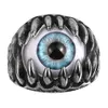 Presente do dia da Personalidade Anti-Silver Rings Maya Blue Monster Eye Único Novel Projetado dos homens Jóias 316L Stainsless Stees Surprise Pai