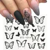 black butterfly nail stickers