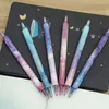 6 pcs fantásticas starry sky gel caneta 0.5mm esferográfica penas de escola cor preta para escrever Signature Presente Suprimentos FB211