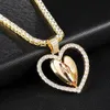 Men Women Custom Made Rotatable Love Heart Po Pendant Double Sided Pictures Pendant Necklace gifts Zircon Pendant240n