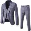 Gris claro Novio Esmoquin Muesca Solapa Hombres Boda Esmoquin Hombres populares Cena de negocios Prom Blazer Traje de 3 piezas (chaqueta + pantalones + corbata + chaleco) 1061