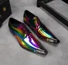 أحذية حزب متعدد الألوان ليزر جديد الرجال أكسفورد جلدية ريال فستان الزفاف احذية رسمية الرباط اللباس ذكر تصليحه DA3