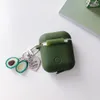 Nueva Moda Airpods Case Creative AguCado Colgante Verde Oscuro Airpods 1/2 Funda protectora de silicona Caja de auriculares inalámbricos Bluetooth