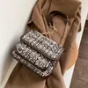 HBP Travel Luggage Bag Shoulder Bag Clutch Fashion Patchwork Color Tweed Crochet Plaid Women Chain Duffle Purse