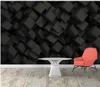 リビングルームのための現代壁紙シンプルな抽象的な黒の壁紙3 dステレオソファーTVの背景の壁