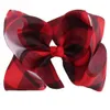 6インチJojo Bow Christmas Hairpin Baby Girls Plaid Libbon Hair Bows with Clip