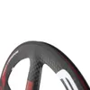 700c Full Carbon 5 Raphes Wheelset Road Bike Clinchertubulare Carbon Wheelst Red and White Decal 12k Wheels Glossy 650.