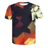 Neue Mode Punk T-shirt Bunte Geometrische Quadrat T-Shirt Männer T-shirt Heavy Metal Tops 3D Kühlen Einzigartige Druck Kleid Männlich tops Tees AA0189