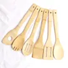 Bamboo spoon spatula 6 Styles Portable Wooden Utensil Kitchen Cooking Turners Slotted Mixing Holder Shovels EEA1395-5