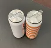 Tasse de sublimation de bricolage 9 12 15oz cola cana avec 2 types couvercles de transfert de chaleur blanc poubelles en acier inoxydable biberons d'eau tasses de voyage