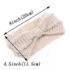 15Color Winter Warmer Ear Stickad Headband Turban För Lady Kvinnor Virka Bow Wide Stretch Hairband Headwrap Hårtillbehör Julklapp