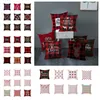 Textiles de maison Taie d'oreiller de Noël Mode Cerf Imprimé Rouge Style à carreaux Housses de coussin Housses de coussin Décoration de Noël Literie S5793578