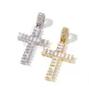 2020 Ny ankomst Real Gold Plated T Square Cubic Zircon Cross Pendant Halsband Personlig full diamanthiphop smycken gåvor för 267b