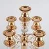 Candelabro in metallo dorato a 5 bracci nuovo stile per centrotavola matrimonio senyu0351
