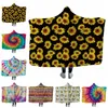 Hooded Blanket Sunflower Kids Throwets Wearable Fleece Blanket Sängkläder Tillbehör Julklapp Leopard Tie Dye 18 Design 5PCS DW4278