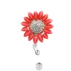 10pcs/lot Key Rings Sparkly Rhinestone Nurse Medical Doctor Symbol Acrylic Sunflower Shape Retractable Badge Holder Clip Name Badge Reel