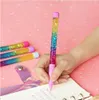 Cute 0.5mm Fairy Stick Ballpoint Pen Drift Sand Glitter Crystal Pen Rainbow Color Creative Ball Pen Kids Gift Novelty Stationery GB17