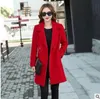 Wmswjh Autumn Winter jacket women overcoat wool coat suits plus size 4xl large big long black slim blend clothes outerwear WJM36