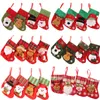 24 Arten Mini Weihnachten hängende Socken Strümpfe Nette Weihnachtszuckergeschenksäckchen Schneemann Weihnachtsmann Hirsch tragen Weihnachtsbaum Dekors Verzierungen