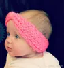 Baby Girls Opaski Moda Wełna Szydełka Pałąk z Przyciskiem Decor Zima Noworodka Infant Warmer Headwrap Dzieci Akcesoria Yl670