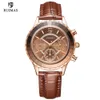 2020 Ruimas Gekleurde Horloges Vrouwen Luxe Paars Lederen Quartz Horloge Dames Mode Chronograaf Horloge Relogio Feminino 592269K