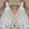 Hermosa novia Vestidos de novia de encaje Apliques 2019 Tul A-Line Árabe Tallas grandes A-Line Vestido de novia Bola Novia Matrimonio robe de mari￩e