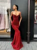 Sexy economici rosso sirena prom paillettes scintillanti senza spalline abiti backless abiti da sera abiti da festa speciale ocn