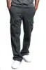Męskie swobodne designerskie spodnie cargo z kieszeniami Projekt prosty spodnie sprężyste tali