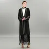 Kobiety Muzułmańska Sukienka Abaya Patchwork Koronki Cardigan Black Muzułmańska Sukienka Kaftan Dubai Hidżab Plus Rozmiar 4XL Odzież islamska