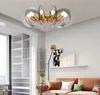 Nieuwe Art Deco Design Moderne Kroonluchter LED Lamp Dia60cm 80cm Glas Huis Verlichting Bar Lichten Rook Grijs Myy