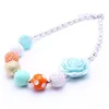 Newest Design Pretty Flower Kid Chunky Necklace Bsst Gift Bubblegume Bead Chunky Necklace Jewelry For Baby Kid Girl