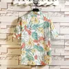 Men's Tracksuits Summer Fashion Floral Print Shirts Men+Shorts Short Sleeve Shirt 2 Piece Men Set Suit Casual Shorts Sport Wear Beach H1