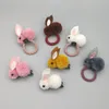 Children Cute Felt 3D Small Rabbit Plush Rabbit Ears Hairpin Autumn and Winter Hair Ring Girls Head Rope Kids Hair Accessories