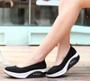 -Sual Tenis Shoes Shape Ups厚い低いかかとの女性看護師フィットネスシューズウェッジスイングシューズモカシンプラスサイズ40 41 42322M