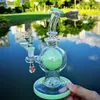 Hookahs Newest Green Purple Glass Bong 7 Inch Ball Perc Bongs Showhead Percolator Water Pipes 14mm Joint Oil Dab Rigs With Heady Bowl