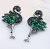 Fashion-Flamingo Earrings For Women Cubic Zirconia 925 Silver Stud Earings Rings Lady Bird Earring Jewelry